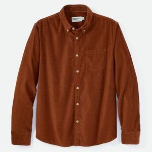 Huckberry Wellen Men's Brown Corduroy Button Down Shirt Organic Cotton Sz Large